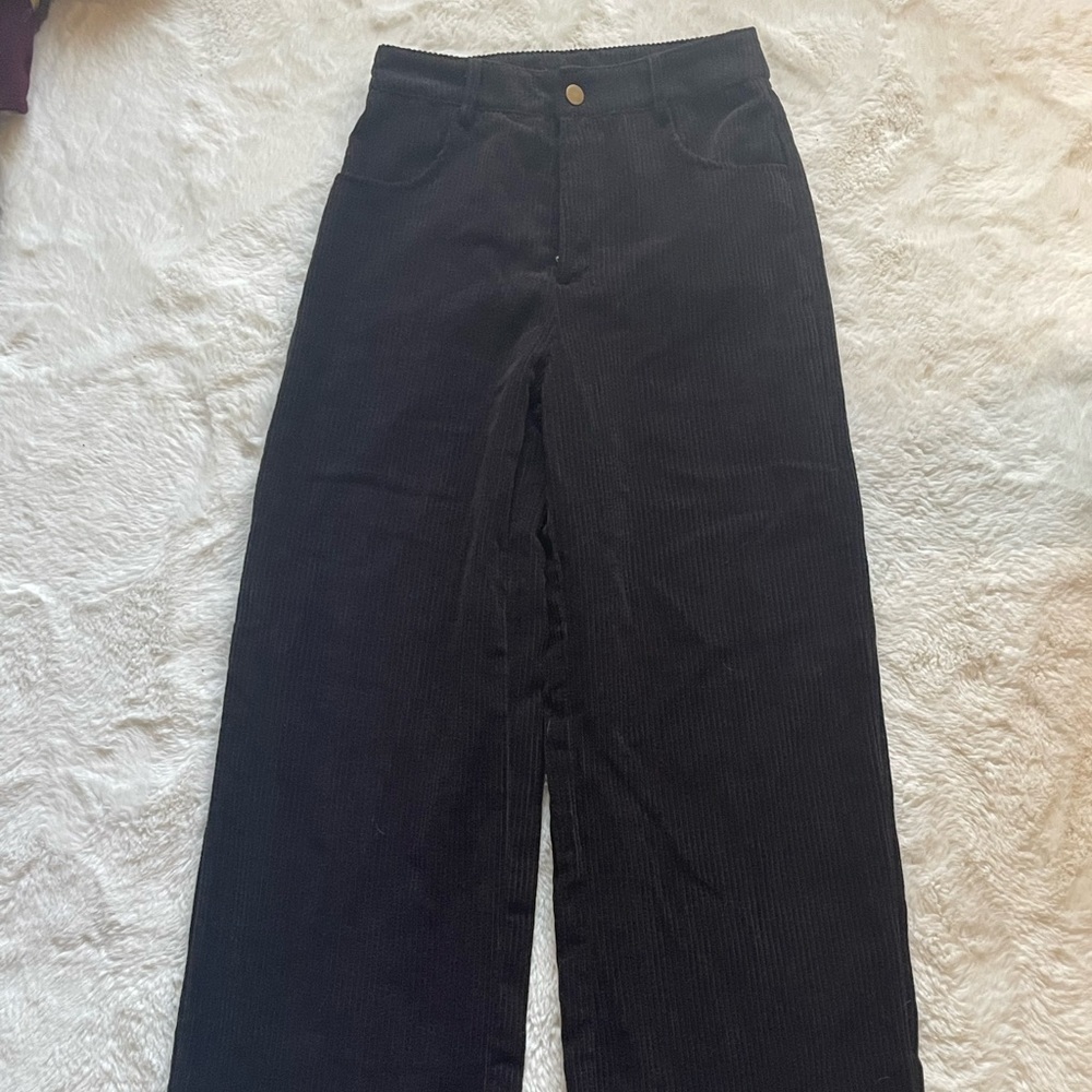 black corduroy plants. shein. xs